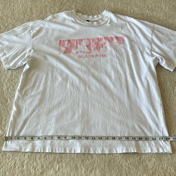 Black Pink short sleeve shirt white and pink size large - Picture 9 of 16